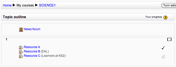 Differentiation using groups Differentiation using groups