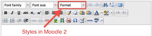 HTML styles in Moodle 2 HTML styles in Moodle 2