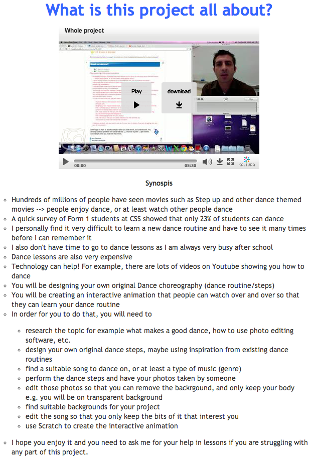 Example of a video lecture