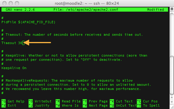 Apache configuration file Timeout